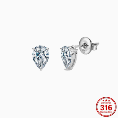 🔥 LAST DAY 90% OFF: Travel-Safe VVS1 Pear-Cut Moissanite Stud Earrings in 925 Silver