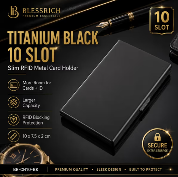 🔥RFID Blocking Metal Card Holder, Ultra Slim Stainless Steel Business Credit Card Case 💳