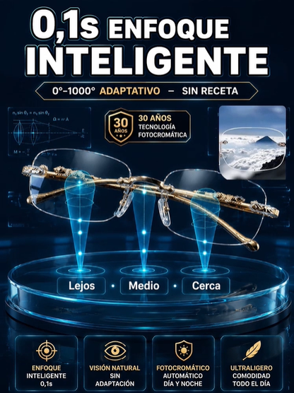 Gafas inteligentes sin marco con zoom HD para adultos mayores