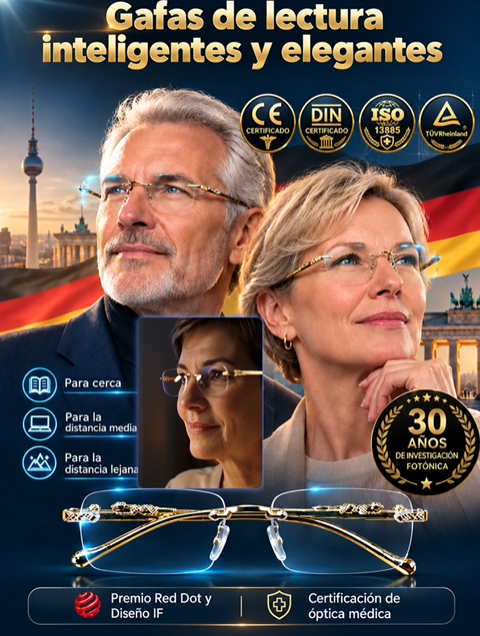 Gafas inteligentes sin marco con zoom HD para adultos mayores