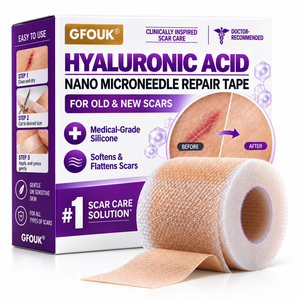 ✅GFOUK® Hyaluronic Acid Nano Microneedle Repair Tape🦘👨‍⚕️