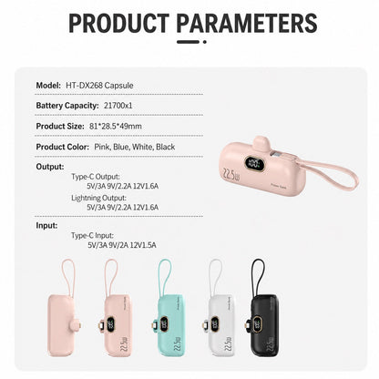 22.5W Fast Charging Capsule Power Bank