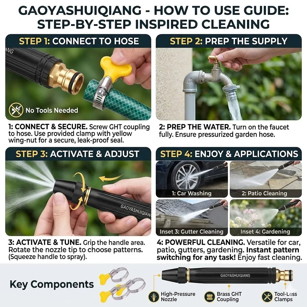 💦🚿High-Pressure Power Washer for Car & Garden! 💦🚗 10X Power Boost | 8 Spray Modes | Heavy-Duty Metal Body