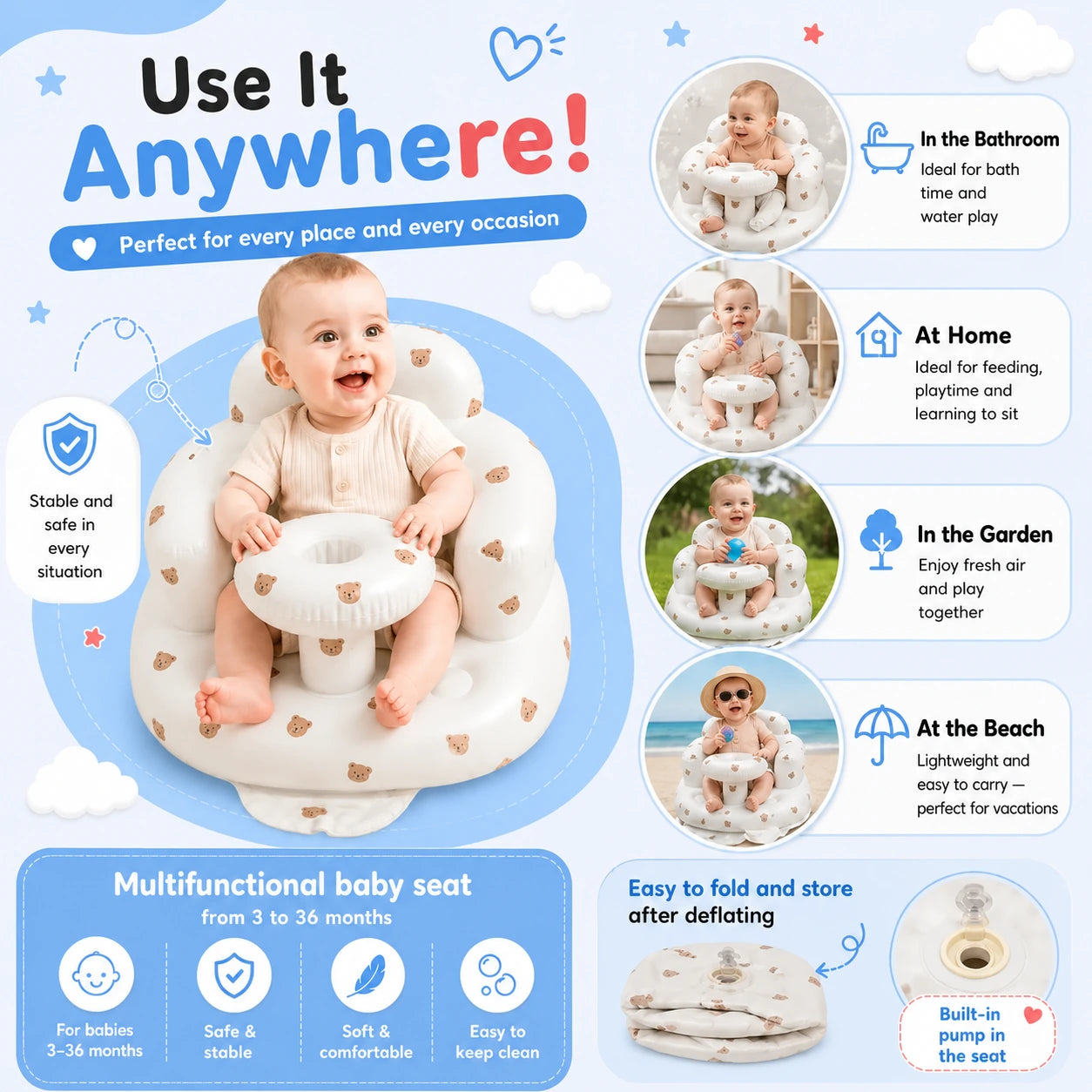 Kiddie – Inflatable seat for toddlers