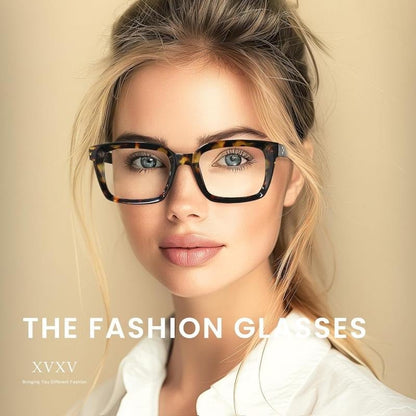 ✨Buy 1 get 3 packs👓Tortoiseshell Reading Glasses – Blue Light Blocking Oversized Square Readers