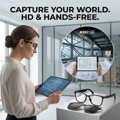👓 All-weather on-body AI assistant, real-time multilingual simultaneous translation, seamless cross-border communication, all-round AI recognition for everything, on-body professional recorder, hands-free calls, music playback