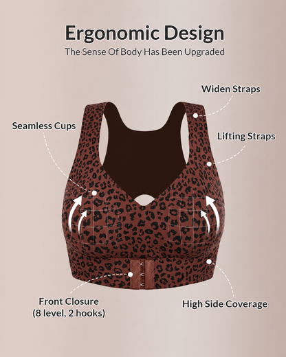 Cross Back Front Closure Wireless Posture Support Bra