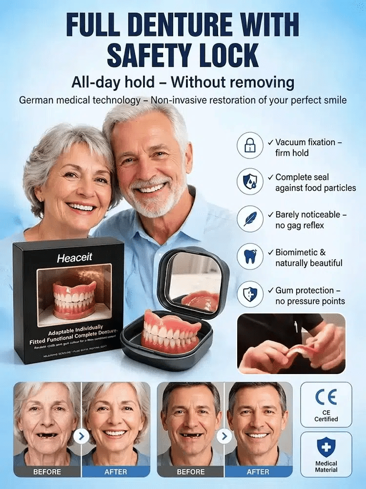 German Medical-Grade Snap-In Full Dentures