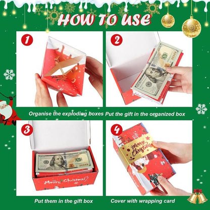 🎄 Surprise Gift Box Explosion Unique Folding Bouncing Red Envelope Cash Box