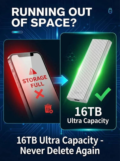 🏆Flash Sale ⚡ 50K+ Sold 🔥 16TB Type-C Mini SSD + FREE AI Learning Bundle 📚