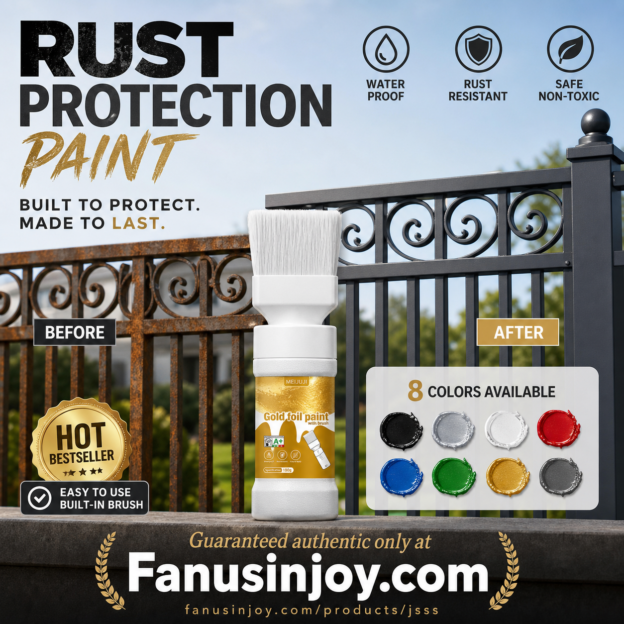 ✨New Arrival-🔥 BUY 1 GET 1 FREE (2 PCS)   🖌️Refresh paint surfaces in one simple spray!✨🏠Water-Based Metallic Silver Paint with Built-in Brush💥👍