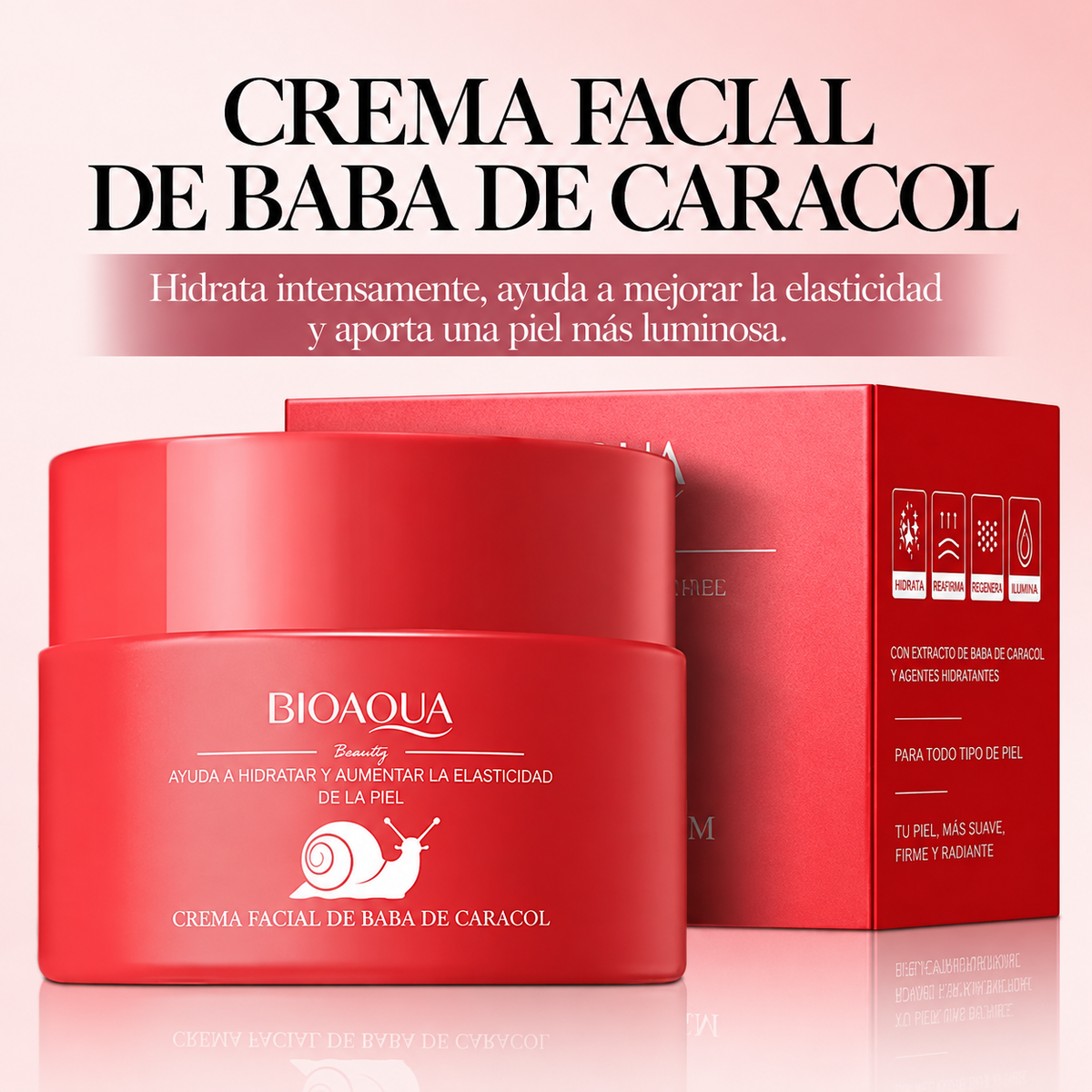 BIOAQUA Snails Face Cream — Crema facial hidratante 60 g