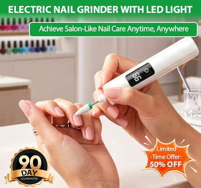 🥳Professional Electric Nail Polisher – Smooths thick nails, 99-speed display. Multiple heads for shaping & buffing. Salon at home! 🌟💎