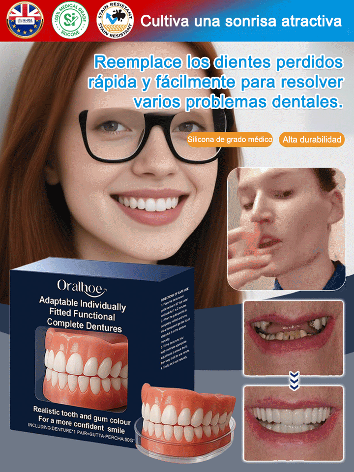 🔥Gran Oferta -📢Juego de prótesis dentales funcionales completas