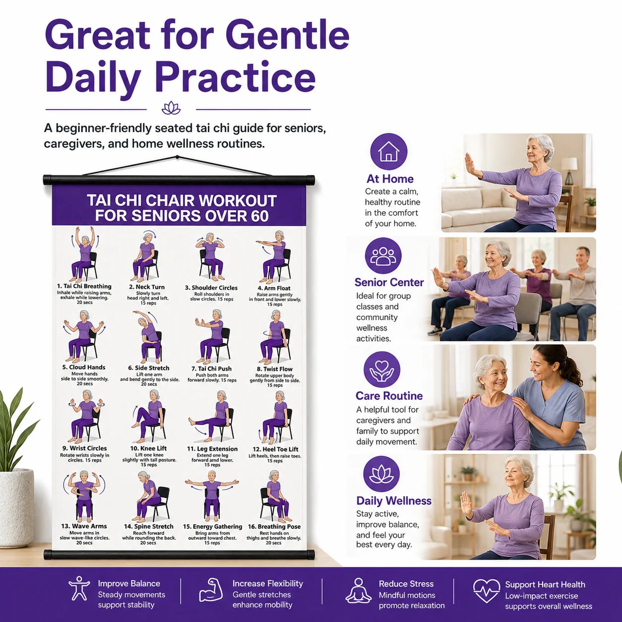 🔥Tai Chi Chair Workout Chart for Seniors