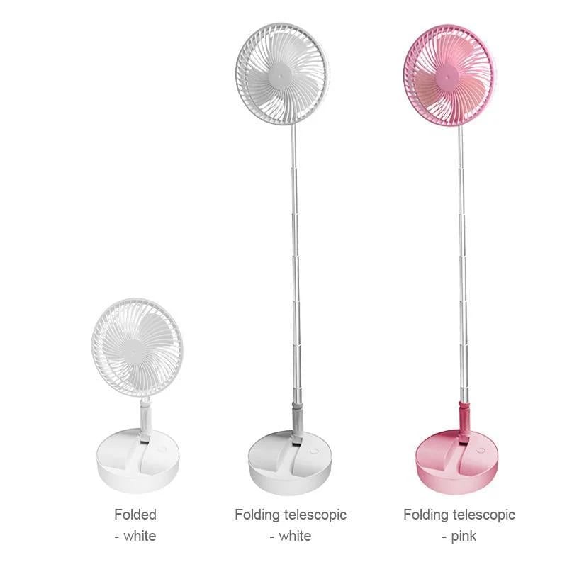 🌀  NOW! 🔋 Telescopic Folding USB Charging Fan – Adjustable height, quiet operation & portable – perfect for desk, travel or outdoor use 💨