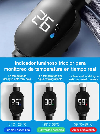 Ducha inteligente con pantalla de temperatura.Una carga dura un año y la ducha es gratuita