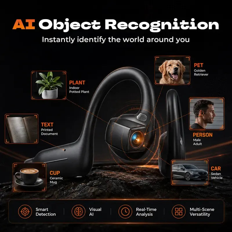 🎧 E12 Bone Conduction Open-Ear Audio Glasses with 8MP HD EIS Camera – 160+ Language AI Translation, Bluetooth Sports Headset & IP56 Waterproof Wearable for Cycling, Vlogging & Action Video
