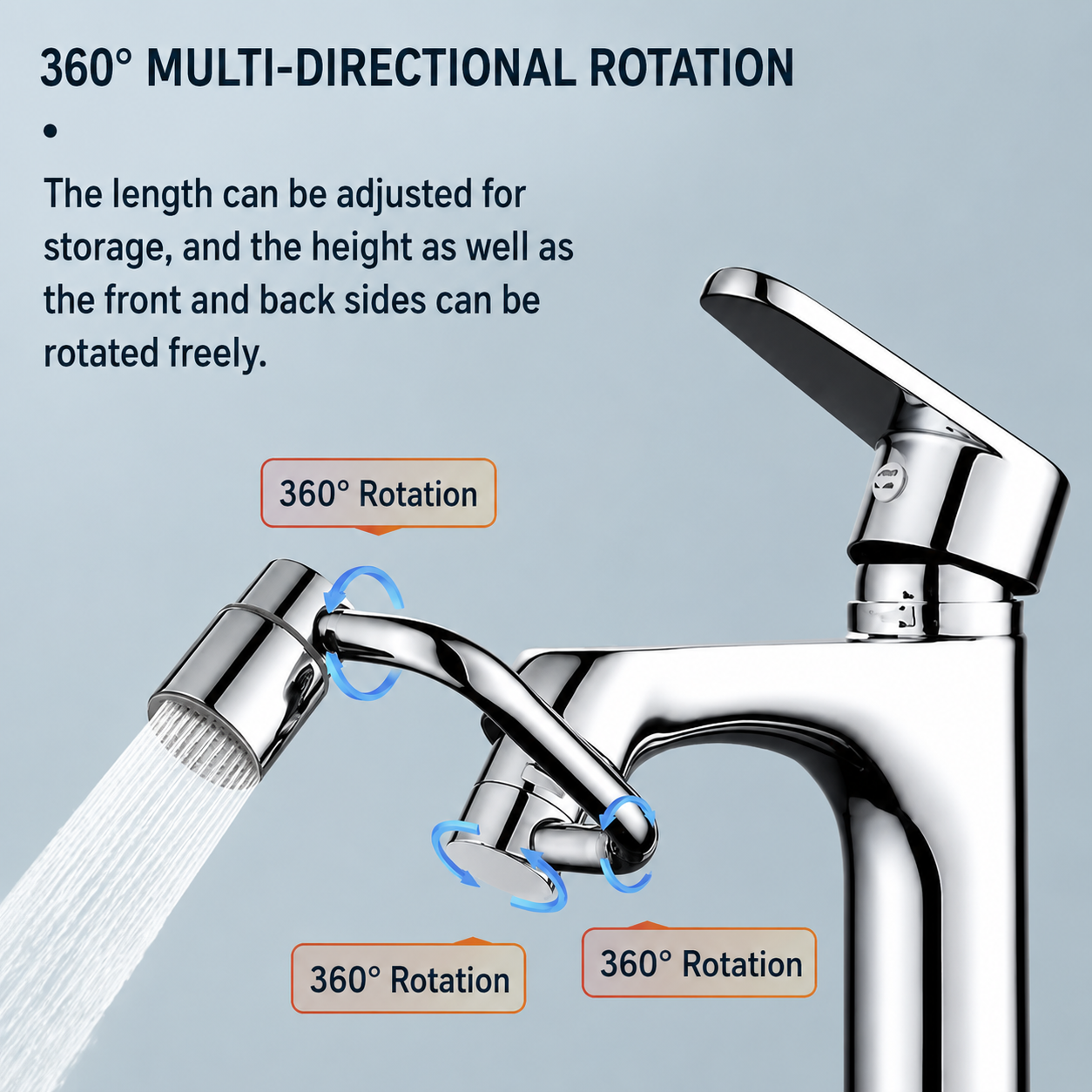 🛠️ 360° Rotatable Faucet Extender – Splash-free and flexible