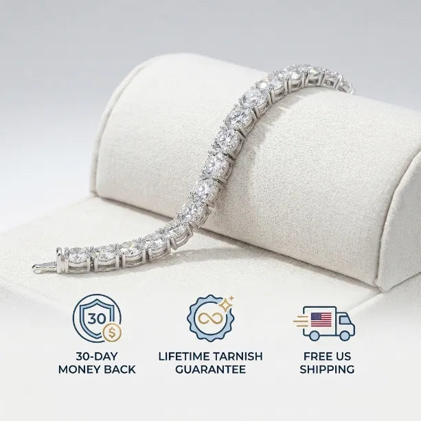 Classic 4mm D-Color Moissanite Tennis Bracelet – 14K Gold Plated with Double Safety Clasp-Last Day Sale-90% OFF🔥