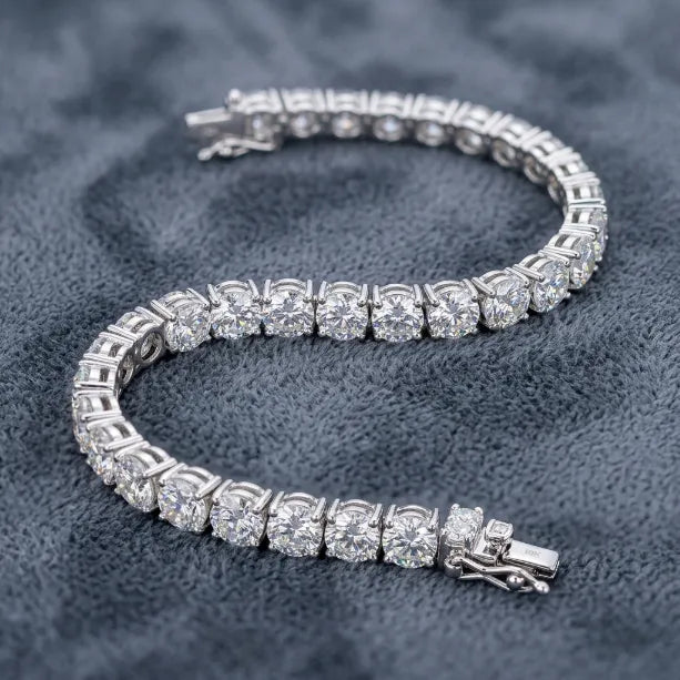 Classic 4mm D-Color Moissanite Tennis Bracelet – 14K Gold Plated with Double Safety Clasp-Last Day Sale-90% OFF🔥