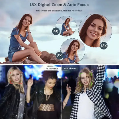 📸 4K Digital Vlogging Camera: 48MP Compact Point-and-Shoot with 180° Flip Screen – Built-in Fill Light & 16X Zoom – 32GB Card Included for Travel & Content