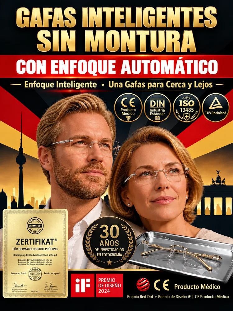 Gafas inteligentes sin marco con zoom HD para adultos mayores