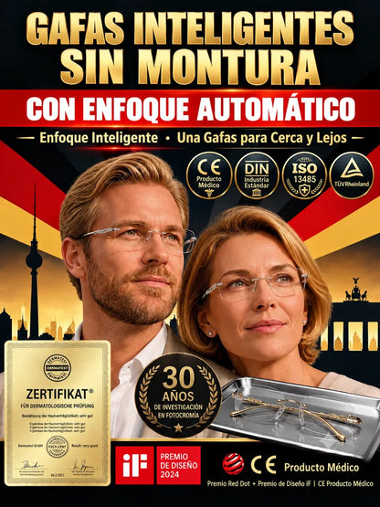 Gafas inteligentes sin marco con zoom HD para adultos mayores