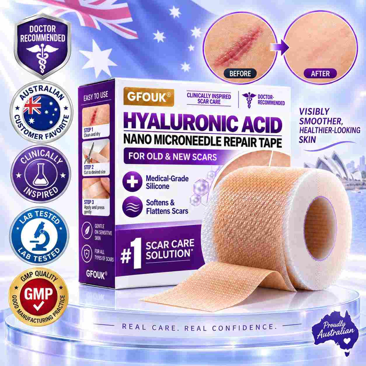 ✅GFOUK® Hyaluronic Acid Nano Microneedle Repair Tape🦘👨‍⚕️