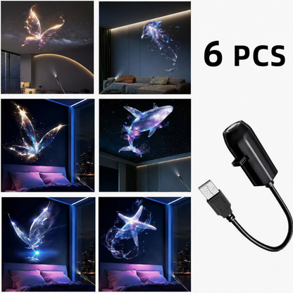 Plug-&-Play HD Christmas Projector – 6 or 10 Festive Scenes