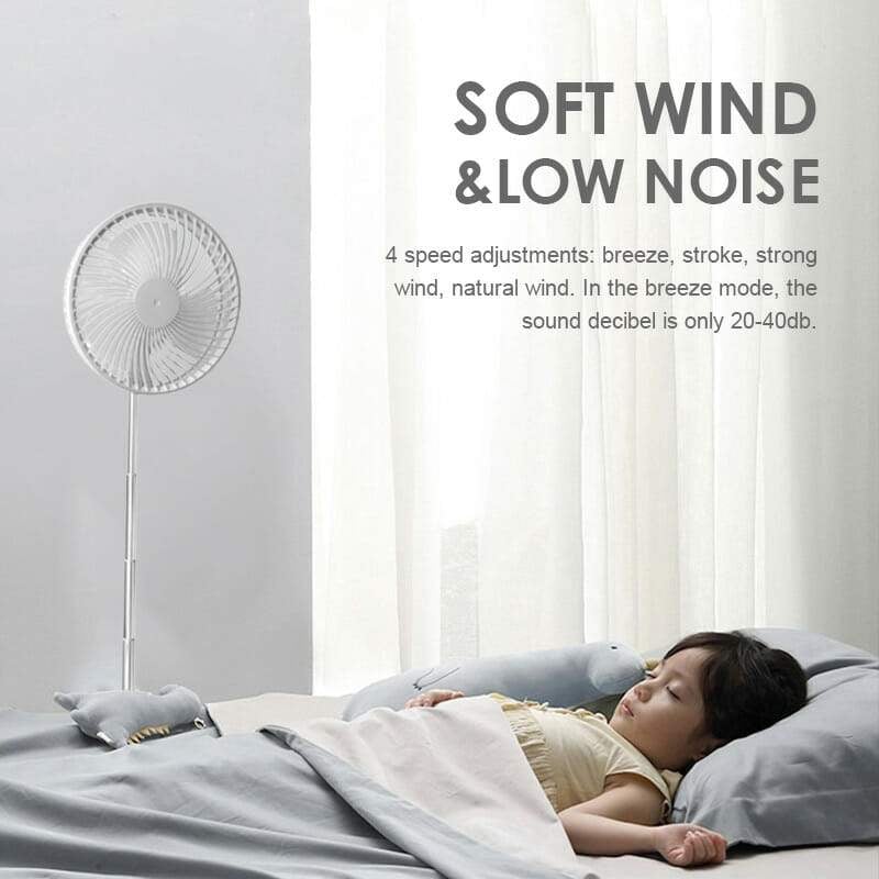 🌀  NOW! 🔋 Telescopic Folding USB Charging Fan – Adjustable height, quiet operation & portable – perfect for desk, travel or outdoor use 💨