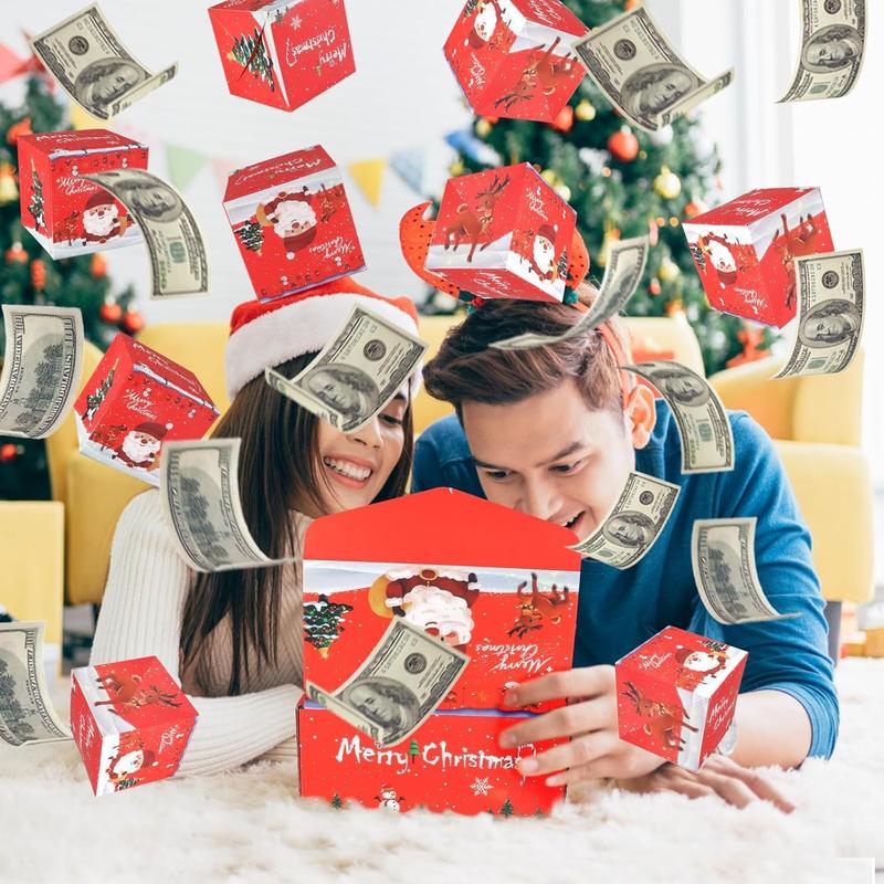 🎄 Surprise Gift Box Explosion Unique Folding Bouncing Red Envelope Cash Box