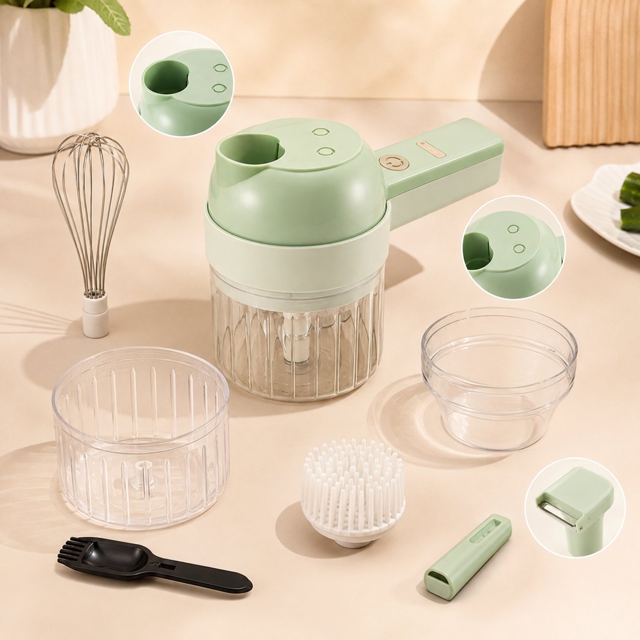 🥗Cordless Food Processor for Slicing, Mincing, Peeling & Whipping — One Tool, Endless Kitchen Possibilities! 🍳✨