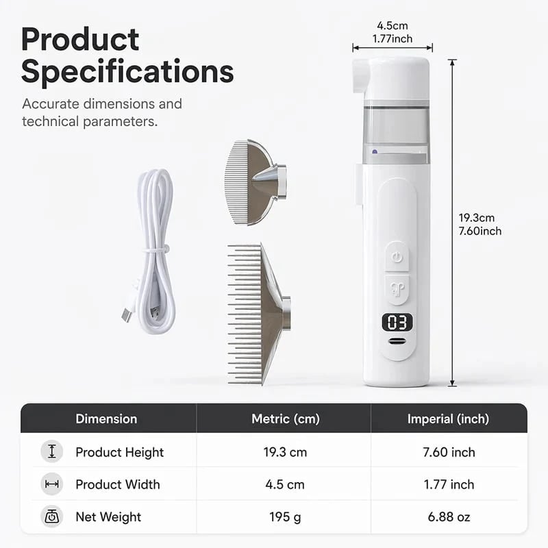 🔥Hot Sale - 49% OFF🐶Electric Pet Flea Remover and Detangling Comb
