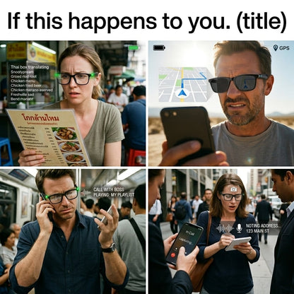 👓 All-weather on-body AI assistant, real-time multilingual simultaneous translation, seamless cross-border communication, all-round AI recognition for everything, on-body professional recorder, hands-free calls, music playback