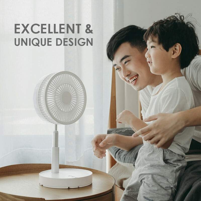 🌀  NOW! 🔋 Telescopic Folding USB Charging Fan – Adjustable height, quiet operation & portable – perfect for desk, travel or outdoor use 💨