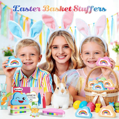 Rainbow Bath Bombs for Kids, Summer Bath Time Fun for Girls Teens Toddlers