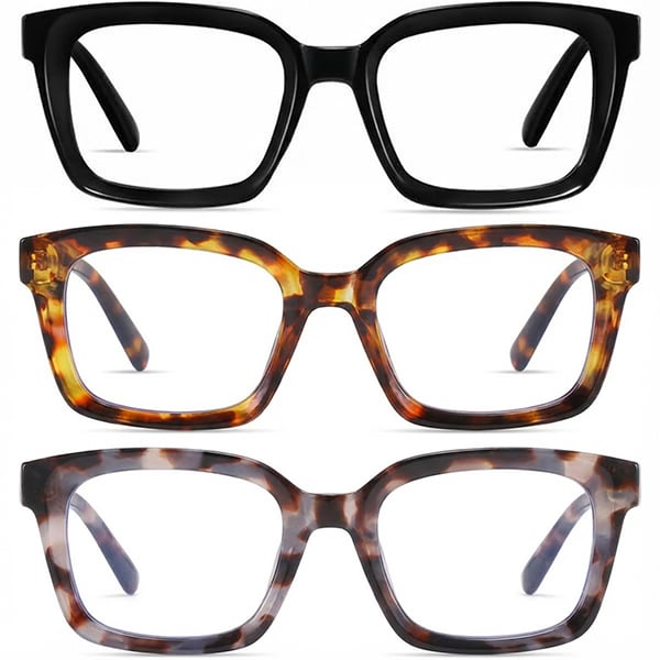 ✨Buy 1 get 3 packs👓Tortoiseshell Reading Glasses – Blue Light Blocking Oversized Square Readers