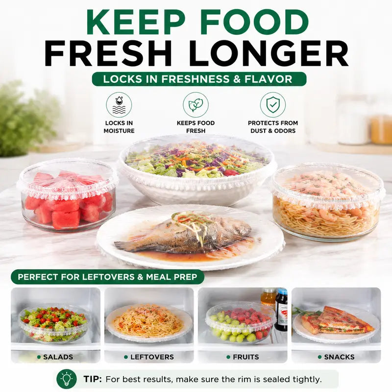 🔥 Hot Sale🔥 100PCS Disposable Stretch Food Covers for Bowls & Plates