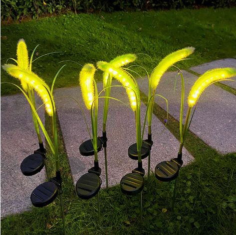 🔥 For a limited time only: Buy 2, get 1 free 🌾 Solar garden light with ornamental grass design – Waterproof LED stake light for lawns, gardens, and patios