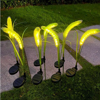 🔥 For a limited time only: Buy 2, get 1 free 🌾 Solar garden light with ornamental grass design – Waterproof LED stake light for lawns, gardens, and patios
