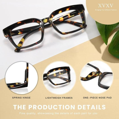 ✨Buy 1 get 3 packs👓Tortoiseshell Reading Glasses – Blue Light Blocking Oversized Square Readers