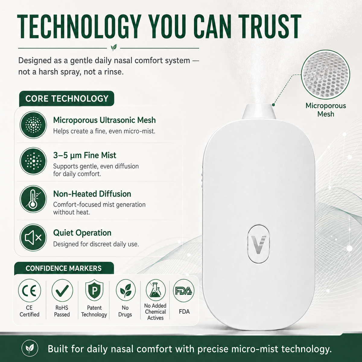 VERIXYLE® Herbal Nasal Nebulizer Set | Portable blend to improve allergy & rhinitis discomfort