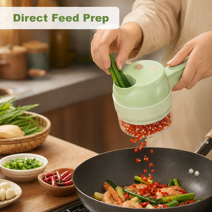 Wireless All-In-One Multi Kitchen Prep Tool  Cordless Food Processor For Slicing, Mincing, Peeling & Whipping