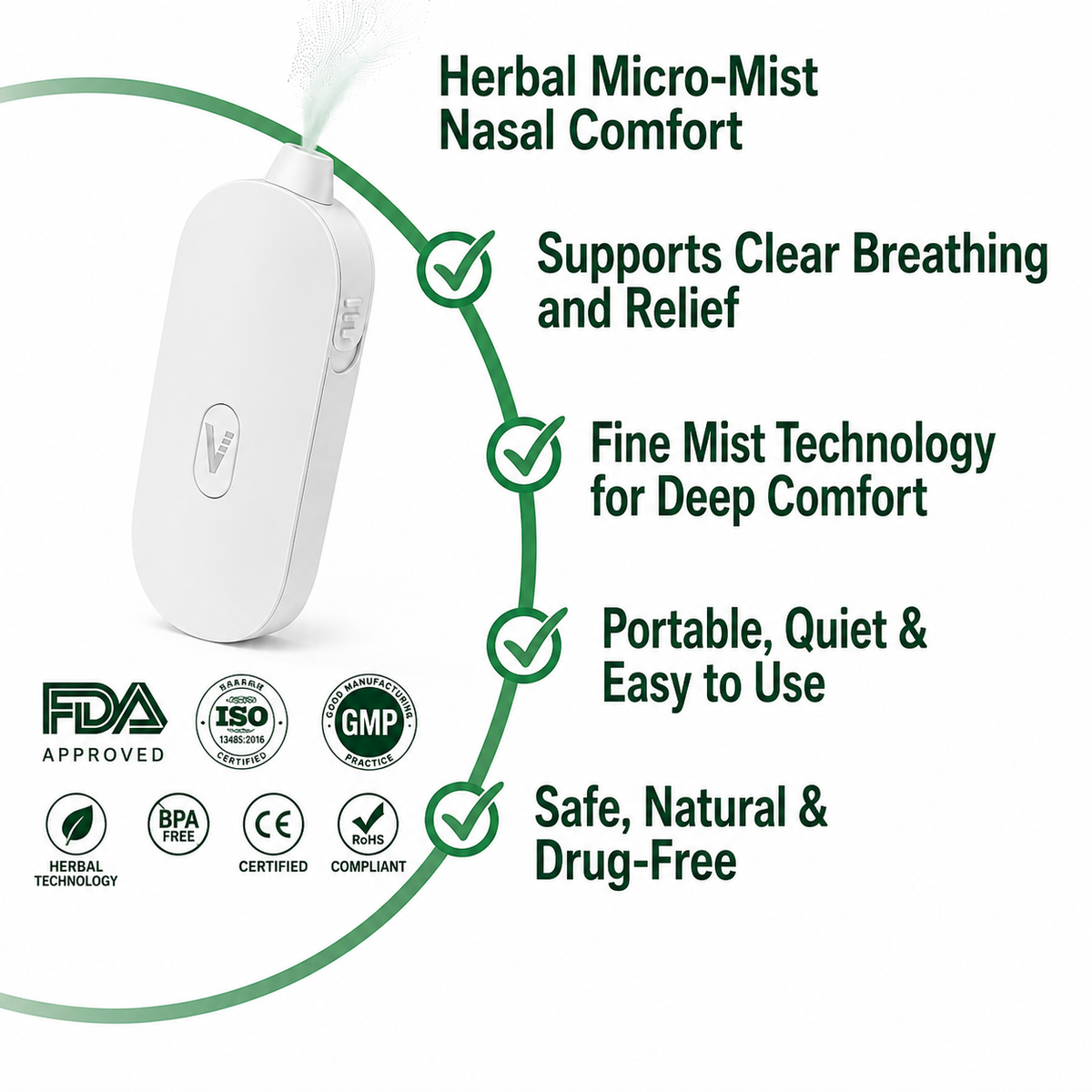 VERIXYLE® Herbal Nasal Nebulizer Set | Portable blend to improve allergy & rhinitis discomfort