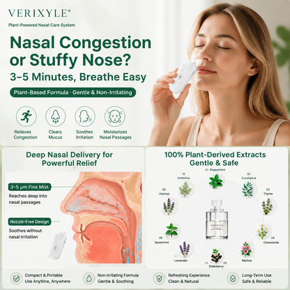 VERIXYLE® Herbal Nasal Nebulizer Set | Portable blend to improve allergy & rhinitis discomfort