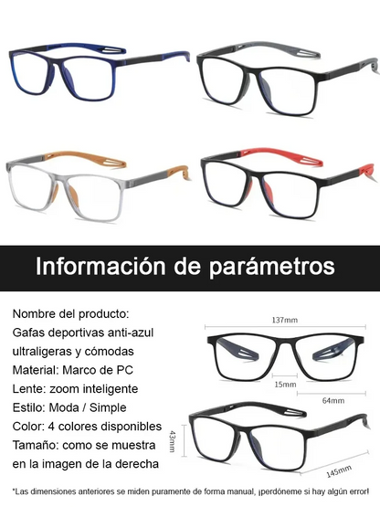 Protege tus ojos con inteligencia: Filtro azul y enfoque automático en un diseño único.