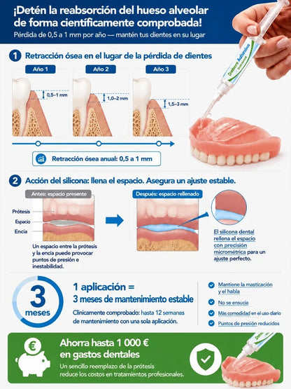 😁Juego de adhesivo para dentaduras postizas🍎