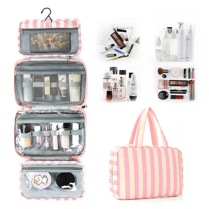 Large Toiletry Bag Travel Bag with Hanging Hook, Water-resistant Makeup Cosmetic Bag Travel Organizer for Accessories, Shampoo, Full Sized Container, Toiletries