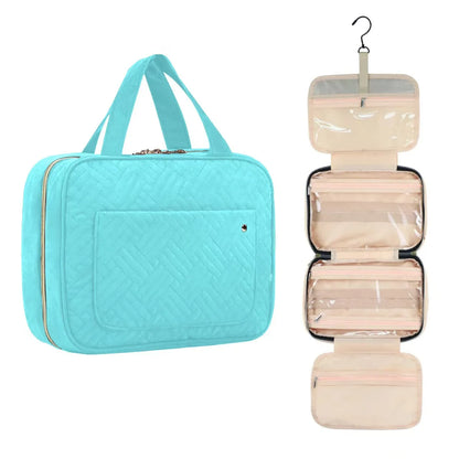 Large Toiletry Bag Travel Bag with Hanging Hook, Water-resistant Makeup Cosmetic Bag Travel Organizer for Accessories, Shampoo, Full Sized Container, Toiletries